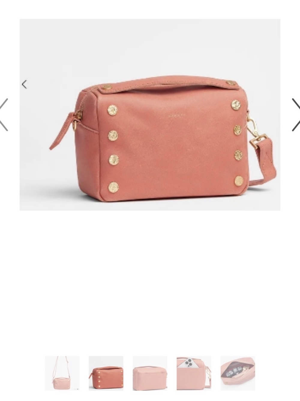 Hammitt Evan crossbody sorbet pink/ brushed gold hammered- SMALL size - Picture 2 of 11